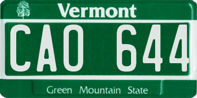 VT license plate CAO644