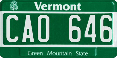 VT license plate CAO646