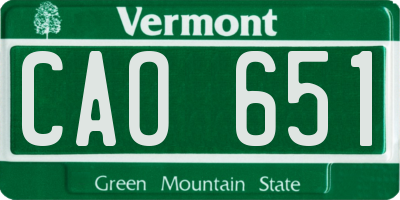 VT license plate CAO651