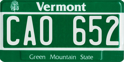 VT license plate CAO652