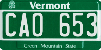 VT license plate CAO653