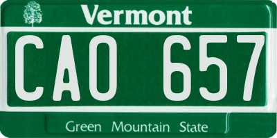 VT license plate CAO657