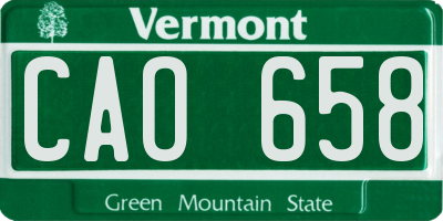 VT license plate CAO658