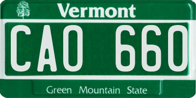 VT license plate CAO660