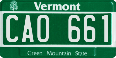 VT license plate CAO661