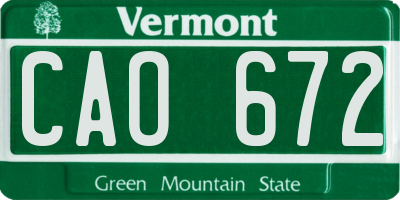 VT license plate CAO672