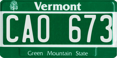 VT license plate CAO673
