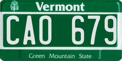 VT license plate CAO679