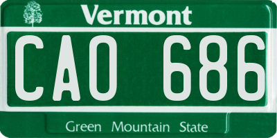 VT license plate CAO686