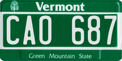 VT license plate CAO687