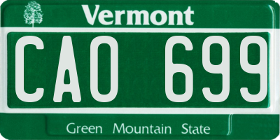 VT license plate CAO699