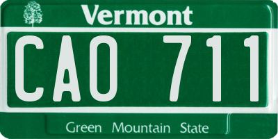 VT license plate CAO711