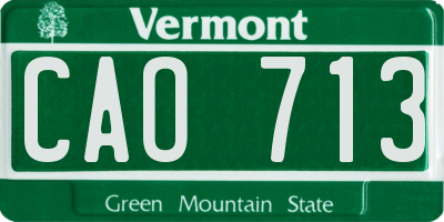 VT license plate CAO713