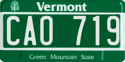 VT license plate CAO719
