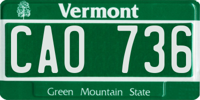 VT license plate CAO736
