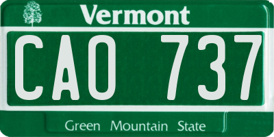 VT license plate CAO737