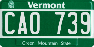 VT license plate CAO739
