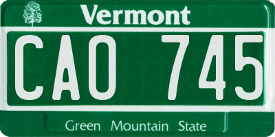 VT license plate CAO745