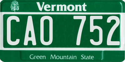 VT license plate CAO752