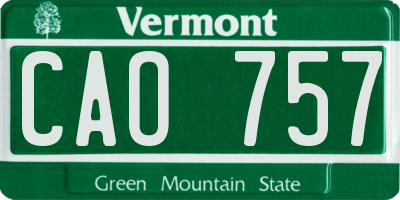 VT license plate CAO757