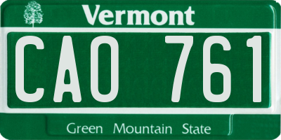VT license plate CAO761