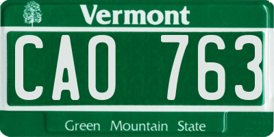 VT license plate CAO763
