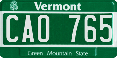 VT license plate CAO765