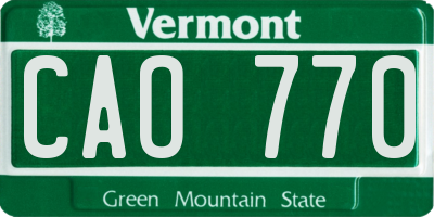 VT license plate CAO770