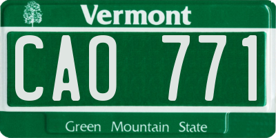 VT license plate CAO771
