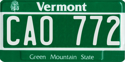 VT license plate CAO772