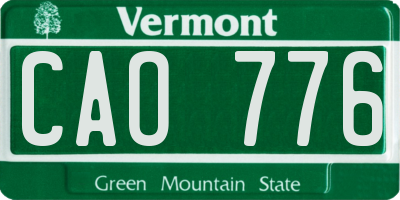 VT license plate CAO776