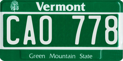 VT license plate CAO778