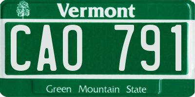 VT license plate CAO791