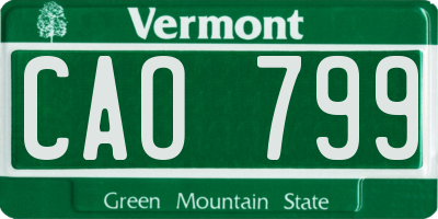 VT license plate CAO799
