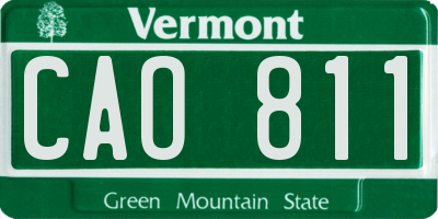VT license plate CAO811
