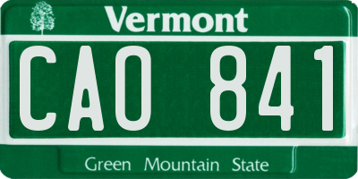 VT license plate CAO841