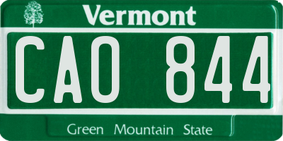VT license plate CAO844