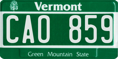 VT license plate CAO859