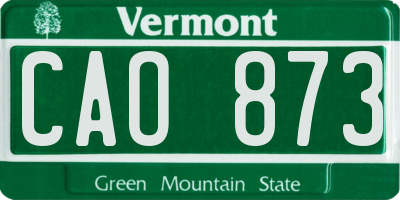 VT license plate CAO873