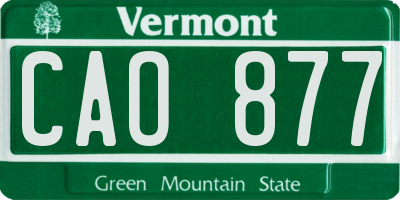 VT license plate CAO877