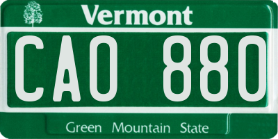 VT license plate CAO880