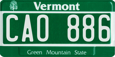 VT license plate CAO886