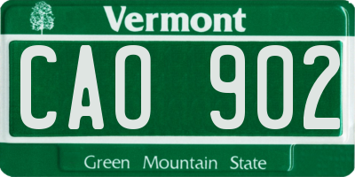 VT license plate CAO902