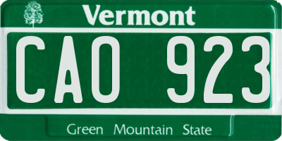 VT license plate CAO923