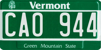 VT license plate CAO944