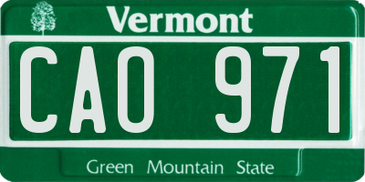 VT license plate CAO971