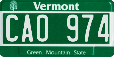 VT license plate CAO974