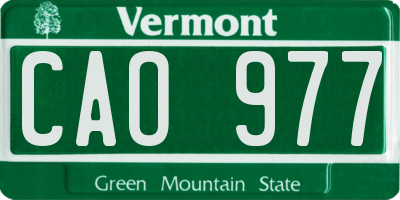 VT license plate CAO977