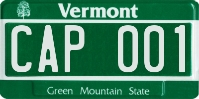 VT license plate CAP001