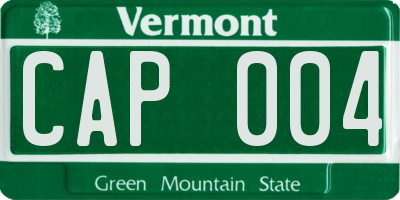 VT license plate CAP004